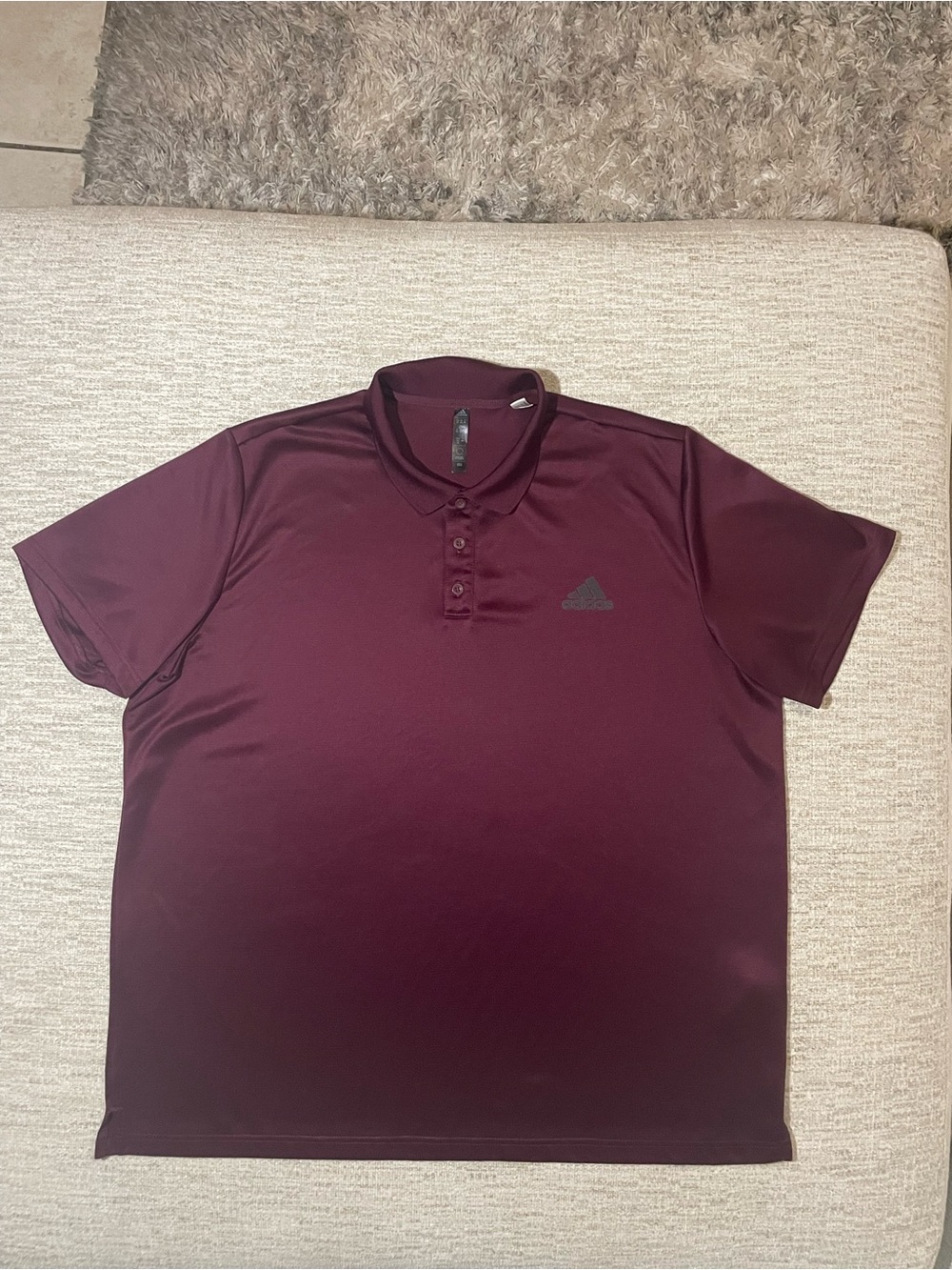 Adidas Men's Golf Polo Shirt Size XXL Maroon ClimaCool Performance - Picture 12 of 12
